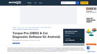 
                            4. Torque Pro (OBD2 & Car Diagnostic Software für Android) : Opel ...