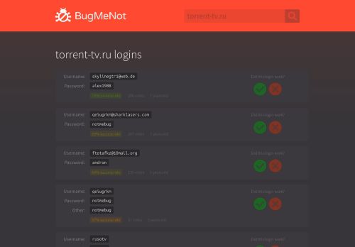 
                            3. torrent-tv.ru passwords - BugMeNot