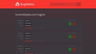 
                            6. torrentbytes.com logins - BugMeNot