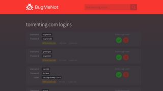 
                            2. torrenting.com logins - BugMeNot