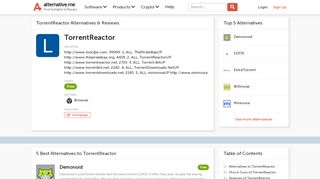 
                            4. TorrentReactor Alternatives | Reviews | Pros & Cons - Alternative.me