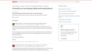 
                            8. Torrentz2.eu is not working. What are the alternatives? - Quora
