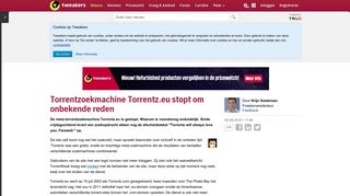 
                            3. Torrentzoekmachine Torrentz.eu stopt om onbekende reden - IT Pro ...