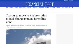 
                            8. Torstar to move to a subscription model, charge readers for online ...