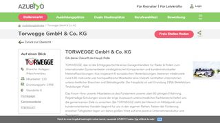 
                            8. Torwegge GmbH & Co. KG als Ausbilder: Ausbildungsplätze, Infos ...