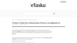 
                            5. Tositteen välittäminen sähköpostista eTaskuun (oma@etasku.fi ...