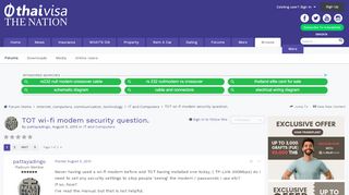 
                            10. TOT wi-fi modem security question. - IT and Computers - Thailand ...