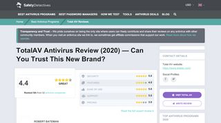 
                            9. Total AV Antivirus Reviews 2019 – Why 4.8 Stars? - Safety Detective