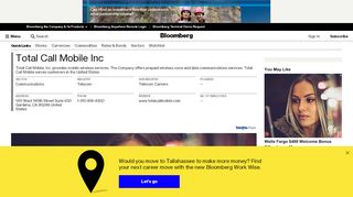 
                            10. Total Call Mobile Inc: Company Profile - Bloomberg