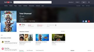 
                            11. Total Dhamaal Movie, Showtimes in Moranhat & Online Ticket Booking