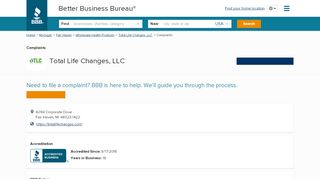 
                            8. Total Life Changes, LLC | Complaints | Better Business Bureau® Profile