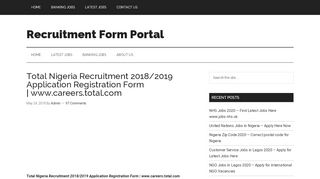 
                            8. Total Nigeria Recruitment 2018/2019 Application Registration Form ...