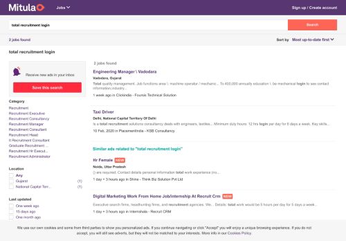 
                            2. Total Recruitment Login Jobs - Mitula Jobs