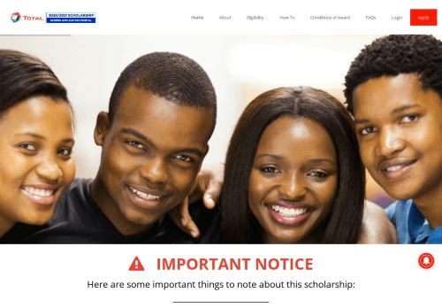 
                            3. Total Scholarship 2018/2019 — NNPC/Total Scholarship Scheme Portal