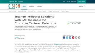 
                            7. Totango Integrates Solutions with SAP to Enable the ...