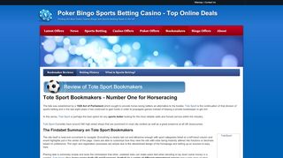 
                            8. Tote Sport Betting Book Maker Review - www.totesport.com