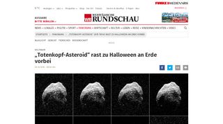 
                            5. „Totenkopf-Asteroid“ 2015 TB145 rast zu Halloween an Erde vorbei ...