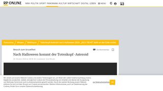 
                            8. Totenkopf-Asteroid nach Halloween 2018: „2015 TB145“ zieht an der ...