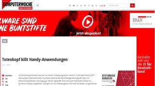 
                            2. Totenkopf killt Handy-Anwendungen - computerwoche.de