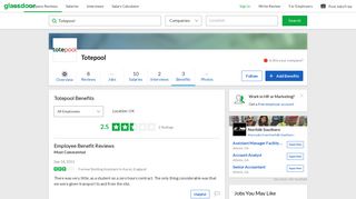 
                            6. Totepool Employee Benefits and Perks | Glassdoor