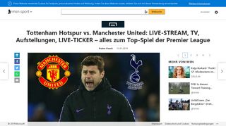 
                            9. Tottenham Hotspur vs. Manchester United: LIVE-STREAM, TV ...