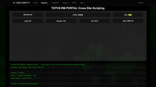 
                            9. TOTVS RM PORTAL Cross Site Scripting - CXSecurity.com