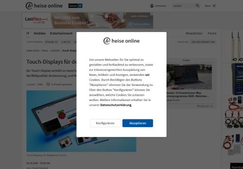 
                            2. Touch-Displays für den Raspberry Pi im Test | heise online