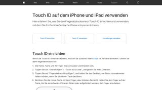 
                            1. Touch ID auf dem iPhone und iPad verwenden - Apple Support