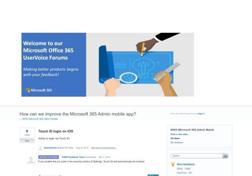
                            7. Touch ID login on iOS – Customer Feedback for Microsoft Office 365 ...