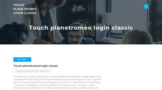 
                            3. Touch planetromeo login classic.