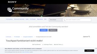 
                            1. Touchpad funktioniert nicht mehr! - Sony