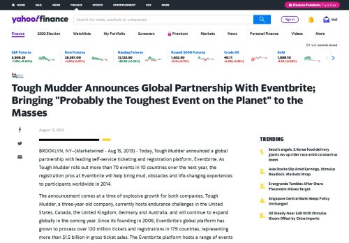 
                            7. Tough Mudder Announces Global Partnership With Eventbrite ...