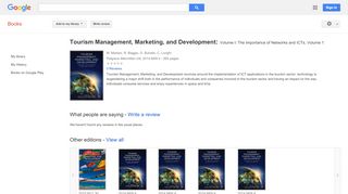 
                            9. Tourism Management, Marketing, and Development: Volume I: The ...