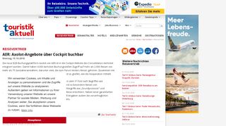 
                            5. touristik aktuell | AER: Axolot-Angebote über Cockpit buchbar