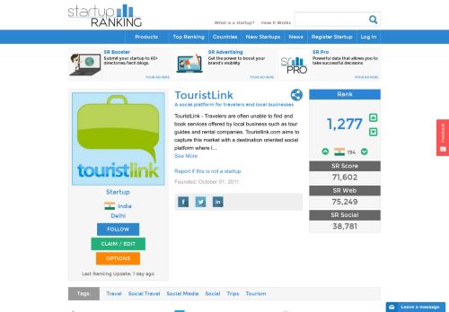 
                            8. TouristLink - A social platform for travelers and local businesses ...