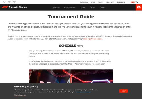 
                            2. Tournament Guide - F1 Esports