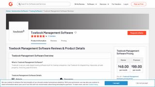 
                            8. Towbook Management Software Reviews 2018 | G2 Crowd