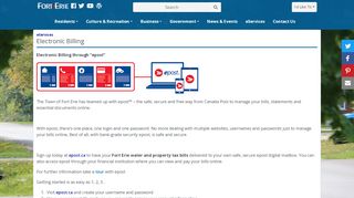 
                            10. Town of Fort Erie - Electronic Billing