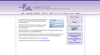 
                            12. Towson, MD Accounting Firm | Client Portal Page | I Davy LLC.com