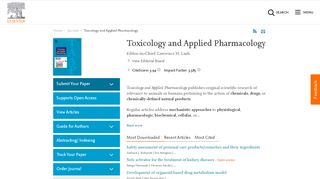 
                            3. Toxicology and Applied Pharmacology - Journal - Elsevier