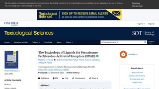 
                            6. Toxicology of Ligands for Peroxisome Proliferator-Activated Receptors ...