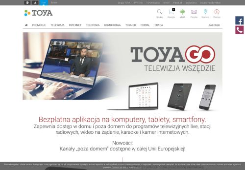 
                            8. TOYA GO - telewizja wszędzie - TOYA - Internet, Telewizja, Telefon