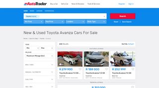 
                            2. Toyota Avanza cars for sale in South Africa - AutoTrader