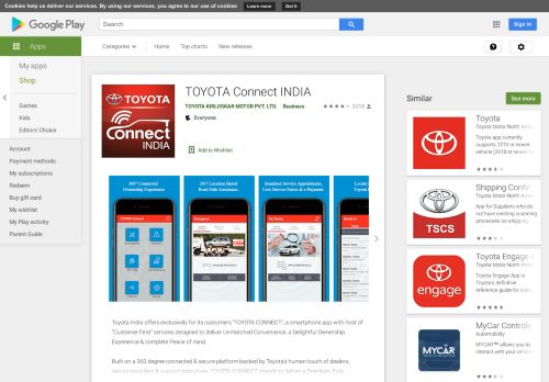 
                            2. TOYOTA Connect INDIA - Google Play पर ऐप्लिकेशन