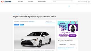 
                            8. Toyota Corolla Hybrid likely to come to India - CarWale