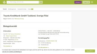 
                            11. Toyota Kreditbank GmbH Tyskland, Sverige Filial - solidinfo.se