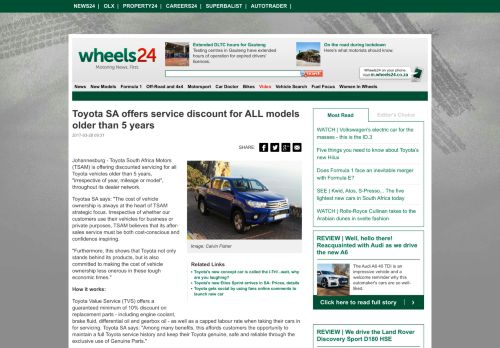 
                            10. Toyota SA offers service discount for ALL models older than 5 years ...