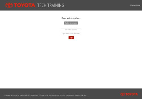 
                            8. Toyota Tech Training Website - Login