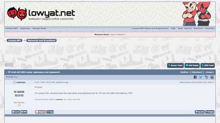 
                            8. TP-Link AC1200 router username and password - Lowyat Forum ...