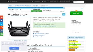 
                            5. TP-LINK Archer C3200 Default Password & Login, Manuals and Reset ...